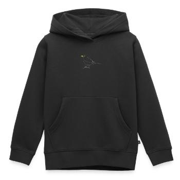 Merle - Sweat Premium à capuche enfant bio - noir - Devant - AI Model Kid Male (0cm)