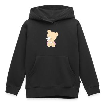 Bear hugging toy Teddy bear - Kinder Premium Organic Hoodie - Schwarz - Vorne - AI Model Kid Male (0cm)