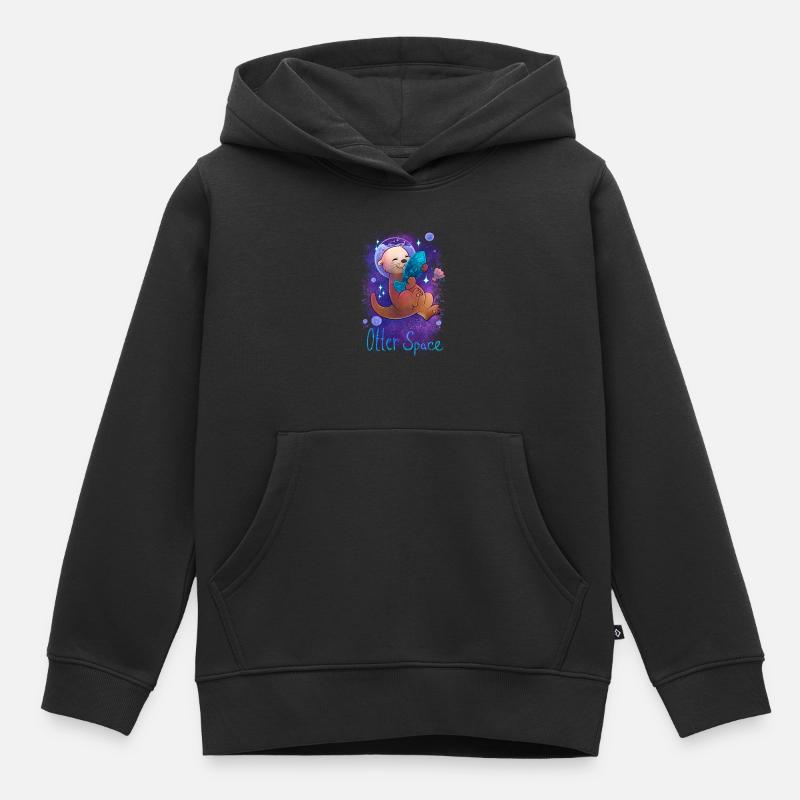 Espace loutre - Sweat Premium à capuche enfant bio - noir