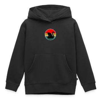 cygne oiseau oiseau d’eau cygne animaux étang étang - Sweat Premium à capuche enfant bio - noir - Devant - AI Model Kid Male (0cm)