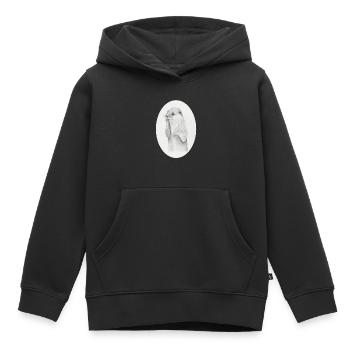 Otter Oval - Sweat Premium à capuche enfant bio - noir - Devant - AI Model Kid Male (0cm)