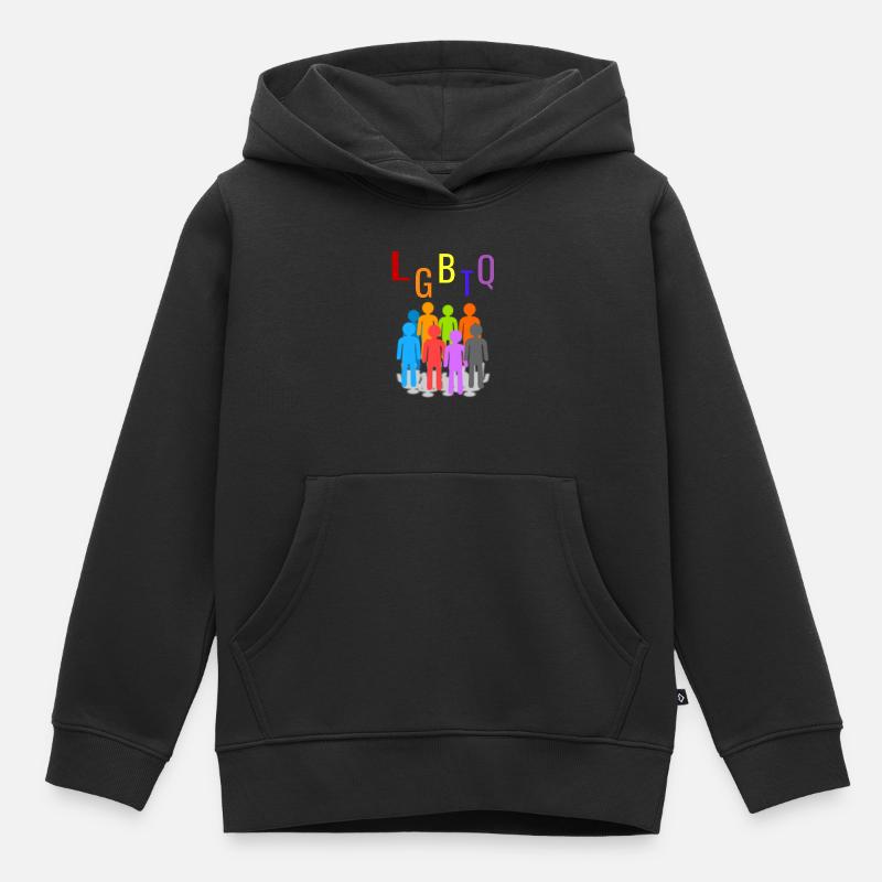 Les LGBTQ - Sweat Premium à capuche enfant bio - noir