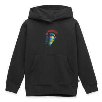 AUTISMUS BEWUSST LIEBE KIND BEGABT SPRUCH MOTIVE - Kinder Premium Organic Hoodie - Schwarz - Vorne - AI Model Kid Male (0cm)