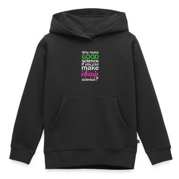 Cheap Science - Kinder Premium Organic Hoodie - Schwarz - Vorne - AI Model Kid Male (0cm)