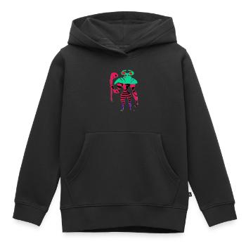 Exo der nette Alien - Kinder Premium Organic Hoodie - Schwarz - Vorne - AI Model Kid Male (0cm)