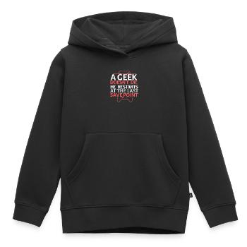 Geek du point de sauvegarde pour toujours - Sweat Premium à capuche enfant bio - noir - Devant - AI Model Kid Male (0cm)
