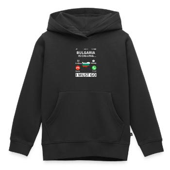 Bulgarie Drapeau bulgare Drapeau Sables d’or - Sweat Premium à capuche enfant bio - noir - Devant - AI Model Kid Male (0cm)