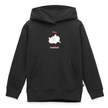 Bezirke Josefstadt Karte mit Wien Stadtkarte - Kinder Premium Organic Hoodie - Schwarz - Vorne - AI Model Kid Male (0cm)