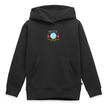 Objekte im Inventar, das wir verwenden - Kinder Premium Organic Hoodie - Schwarz - Vorne - AI Model Kid Male (0cm)