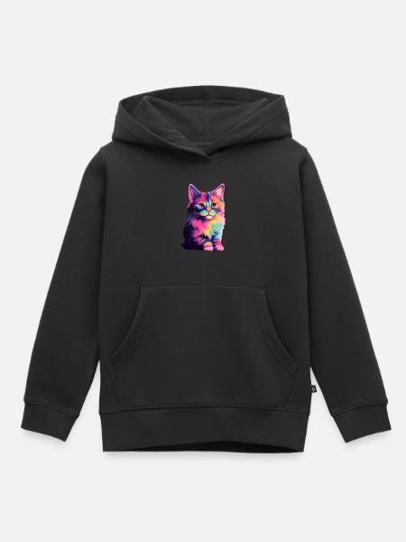 Universe Cat - Kinder Premium Organic Hoodie - Schwarz