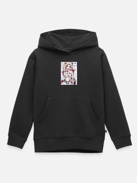 Telefonmädchen - Kinder Premium Organic Hoodie - Schwarz