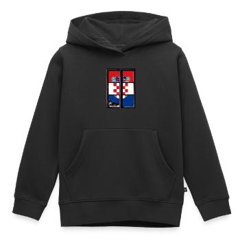 Kroatien Flagge Adria Zagreb Kroatische Fahne - Kinder Premium Organic Hoodie - Schwarz - Vorne - AI Model Kid Male (0cm)