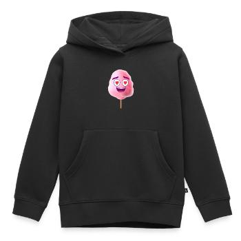 Cotton candy pink - Kids Premium Organic Hoodie - black - Front - AI Model Kid Male (0cm)