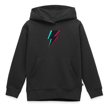 Logo de l’éclair - Sweat Premium à capuche enfant bio - noir - Devant - AI Model Kid Male (0cm)