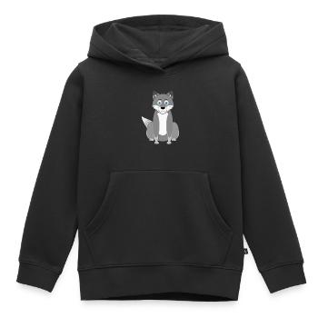 Cartoon wolf - Kids Premium Organic Hoodie - black - Front - AI Model Kid Male (0cm)