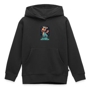 sourire draconique 6 - Sweat Premium à capuche enfant bio - noir - Devant - AI Model Kid Male (0cm)