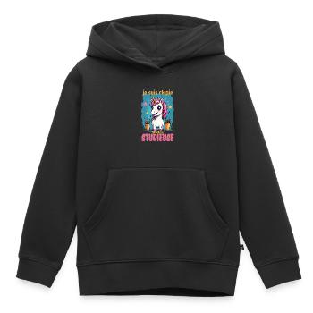Ich bin ein aber fleißiger 1 - Kinder Premium Organic Hoodie - Schwarz - Vorne - AI Model Kid Male (0cm)