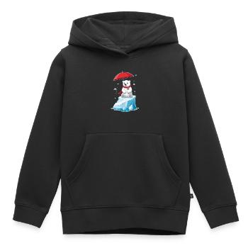 Eisbär, Eis & Sonnenschirm - Kinder Premium Organic Hoodie - Schwarz - Vorne - AI Model Kid Male (0cm)