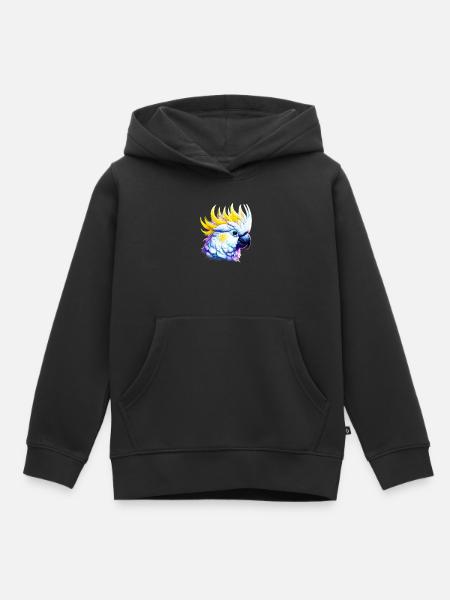 Papagei Kakadu - Kinder Premium Organic Hoodie - Schwarz