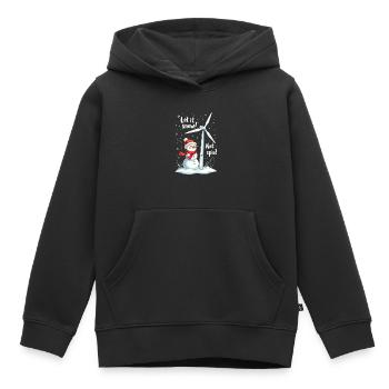 Stopp Windräder - Lasst es schneien, nicht drehen - Kinder Premium Organic Hoodie - Schwarz - Vorne - AI Model Kid Male (0cm)