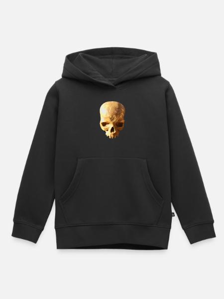 Schädel-Hintergrund - Kinder Premium Organic Hoodie - Schwarz