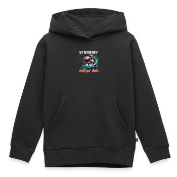 Mon plan de retraite : poisson et bière - Sweat Premium à capuche enfant bio - noir - Devant - AI Model Kid Male (0cm)