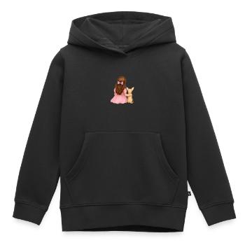 Little brunette girl with chihuah - Kids Premium Organic Hoodie - black - Front - AI Model Kid Male (0cm)