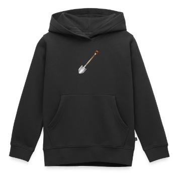 Klassischer Spaten – Garten- und Bauwerkzeugmotiv - Kinder Premium Organic Hoodie - Schwarz - Vorne - AI Model Kid Male (0cm)