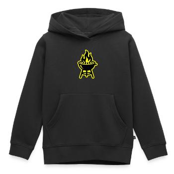 Grill Symbol Feuer - Kinder Premium Organic Hoodie - Schwarz - Vorne - AI Model Kid Male (0cm)