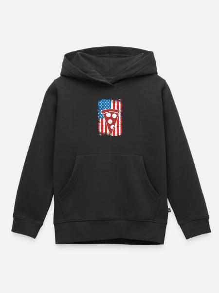4. Juli US Pizza - Kinder Premium Organic Hoodie - Schwarz