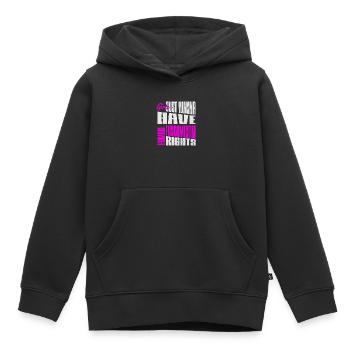 Les filles veulent des droits fondamentaux, des droits des femmes, des personnes - Sweat Premium à capuche enfant bio - noir - Devant - AI Model Kid Male (0cm)