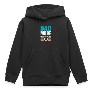 Mode papa toujours activé - Sweat Premium à capuche enfant bio - noir - Devant - AI Model Kid Male (0cm)