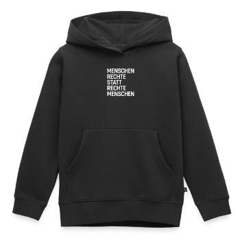 Menschenrechte statt rechte Menschen Spruch Demo - Kinder Premium Organic Hoodie - Schwarz - Vorne - AI Model Kid Male (0cm)