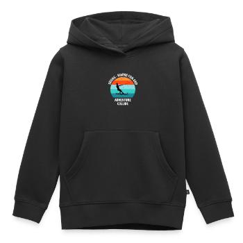 Ski nautique, ski nautique, skieurs nautiques - Sweat Premium à capuche enfant bio - noir - Devant - AI Model Kid Male (0cm)