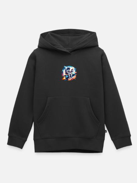Astronaut Rakete Geburtstag - Kinder Premium Organic Hoodie - Schwarz