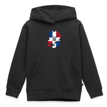 République dominicaine Drapeau Dom Rep Flag Trip - Sweat Premium à capuche enfant bio - noir - Devant - AI Model Kid Male (0cm)