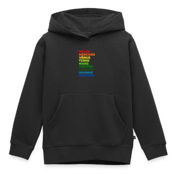Le Système solaire - Sweat Premium à capuche enfant bio - noir - Devant - AI Model Kid Male (0cm)