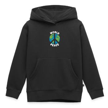 Journée mondiale de la paix, de la bonté internationale de la paix - Sweat Premium à capuche enfant bio - noir - Devant - AI Model Kid Male (0cm)