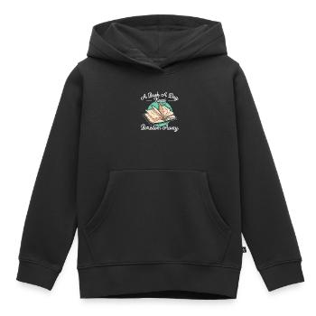 Un livre par jour éloigne l’ennui de la lecture par le rat de bibliothèque - Sweat Premium à capuche enfant bio - noir - Devant - AI Model Kid Male (0cm)