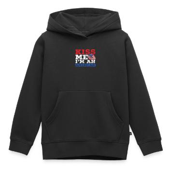 Kiss Me I'm An American USA Constitution Day - Kinder Premium Organic Hoodie - Schwarz - Vorne - AI Model Kid Male (0cm)