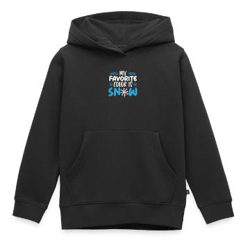 Ma couleur préférée est la saison hivernale des amoureux de la neige - Sweat Premium à capuche enfant bio - noir - Devant - AI Model Kid Male (0cm)