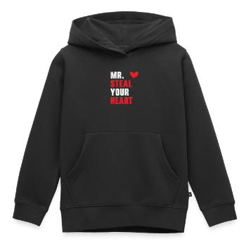 Mr. Steal Your Heart Valentinstag Herztag - Kinder Premium Organic Hoodie - Schwarz - Vorne - AI Model Kid Male (0cm)