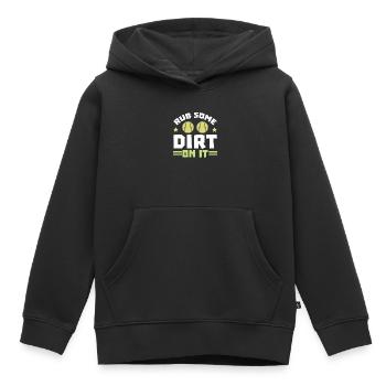 Reiben Sie etwas Dreck darauf Softballspieler Krug - Kinder Premium Organic Hoodie - Schwarz - Vorne - AI Model Kid Male (0cm)