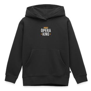 Opéra King Musique Voix Théâtre Chanteur d’opéra - Sweat Premium à capuche enfant bio - noir - Devant - AI Model Kid Male (0cm)