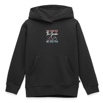 Peu importe le genre que nous vous aimons Révélation de genre - Sweat Premium à capuche enfant bio - noir - Devant - AI Model Kid Male (0cm)