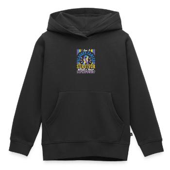 Survivant du cancer de la vessie Sensibilisation au cancer de la vessie - Sweat Premium à capuche enfant bio - noir - Devant - AI Model Kid Male (0cm)