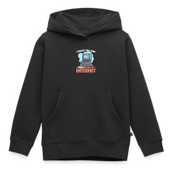 Connexion Internet commutée Blagues informatiques des années 90 - Sweat Premium à capuche enfant bio - noir - Devant - AI Model Kid Male (0cm)