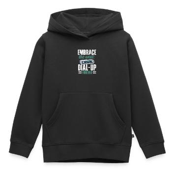 Connexion Internet commutée Blagues informatiques des années 90 - Sweat Premium à capuche enfant bio - noir - Devant - AI Model Kid Male (0cm)