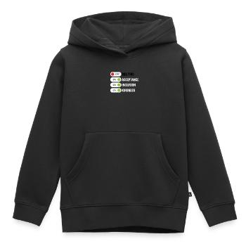 Tag der Einheit, Anti-Mobbing, Mobbing-Prävention, Freundlichkeit - Kinder Premium Organic Hoodie - Schwarz - Vorne - AI Model Kid Male (0cm)