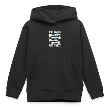 Schachbrettspiel Schachmatt Strategie Schachspieler - Kinder Premium Organic Hoodie - Schwarz - Vorne - AI Model Kid Male (0cm)